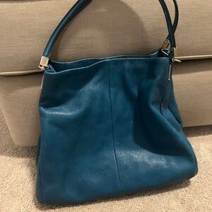 Coach Teal Leather Shoulder Bag